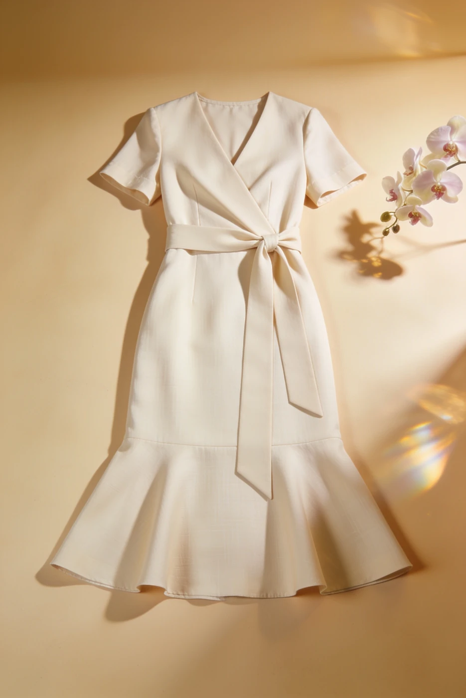Pearl Wrap Midi Dress — whole product illustration